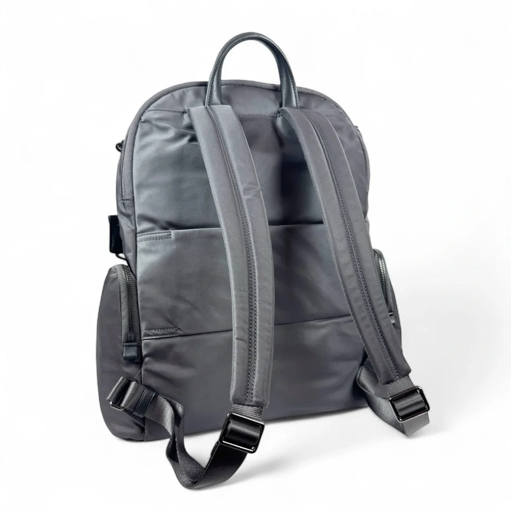 Tumi Voyageur Carson Backpack. Iron (Gray) with Black Leather Trim - Picture 2 of 14